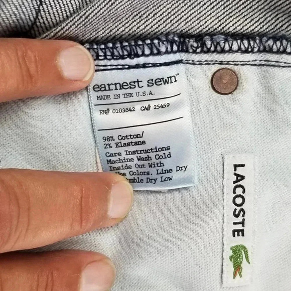 Earnest Sewn Lacoste Decca.421 Blue Denim Jeans 27 - Picture 7 of 13